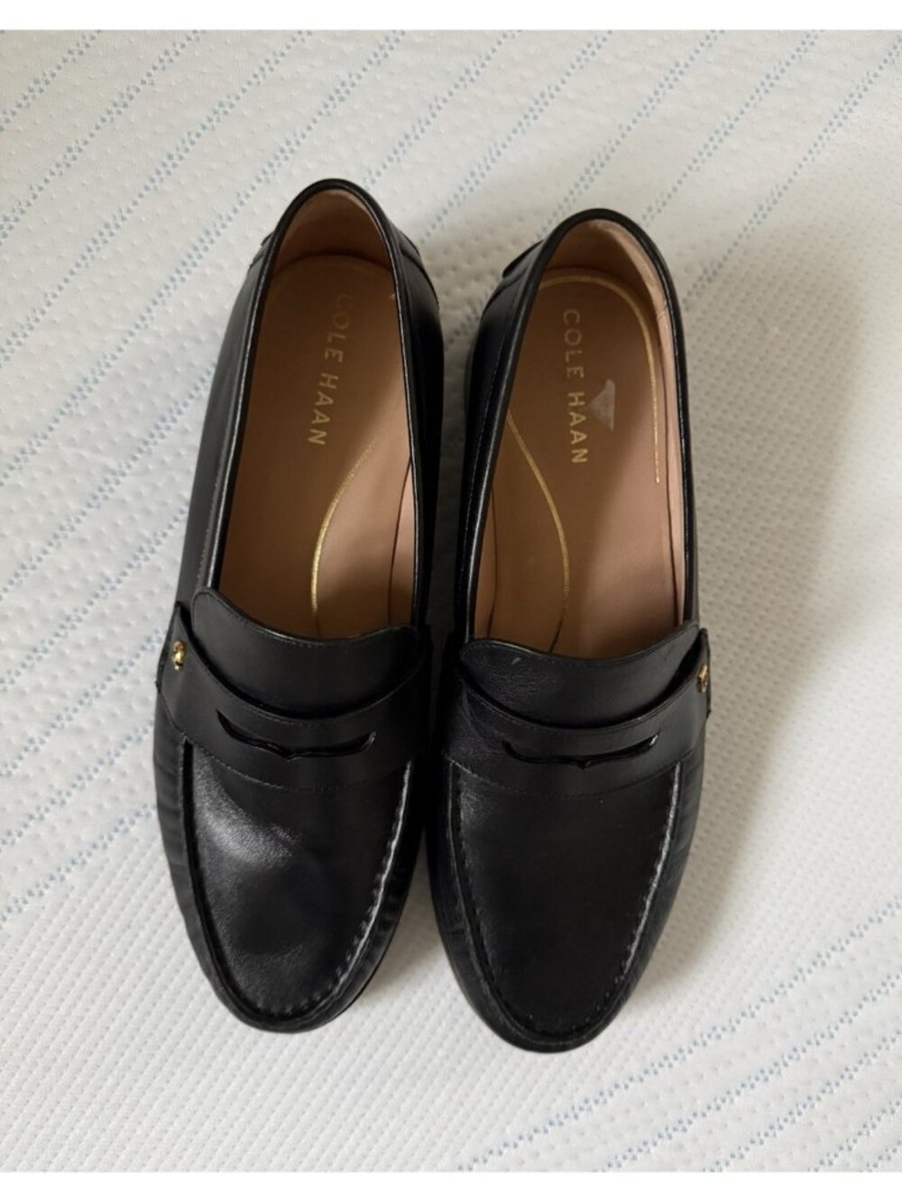 Cole Haan Lux Pinch Leather Penny Loafer Slip On Black Comfort Granny Preppy 9 - Picture 9 of 10